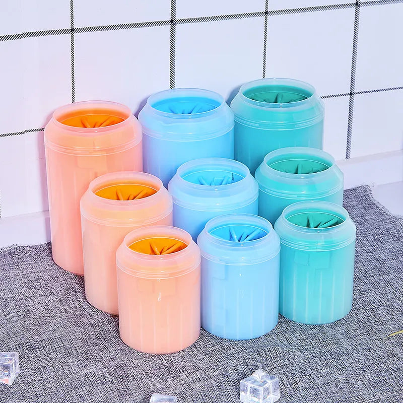 Portable Pet Paw Cleaner Cup with Soft Silicone Brush | Gentle Paw Washer for Dogs & Cats