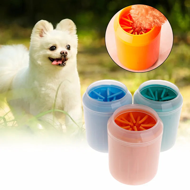 Portable Pet Paw Cleaner Cup with Soft Silicone Brush | Gentle Paw Washer for Dogs & Cats
