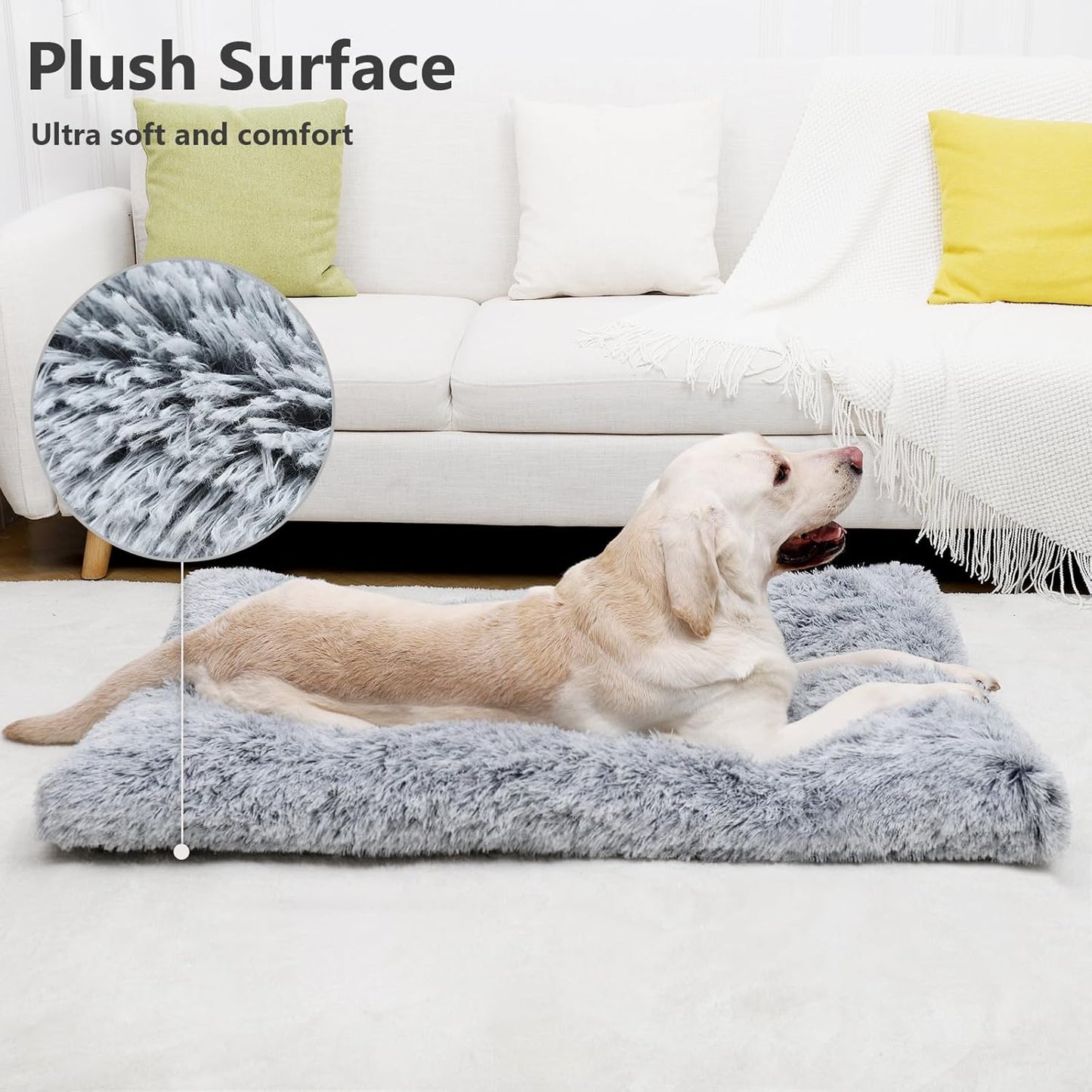 Premium Orthopedic Memory Foam Pet Bed | Plush Wave Deep Sleep Square Sofa Bed for Dogs & Cats| Washable and Double Layered| Egg Crate Foam Support|